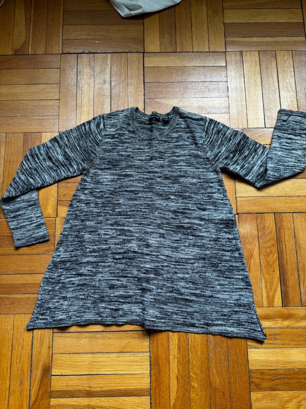 JEANNE PIERRE Black and Gray Marled Knit Sweater